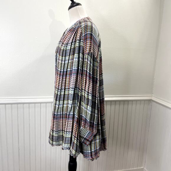 Free People Multicolor Plaid Button Down Shirt - Picture 3 of 12